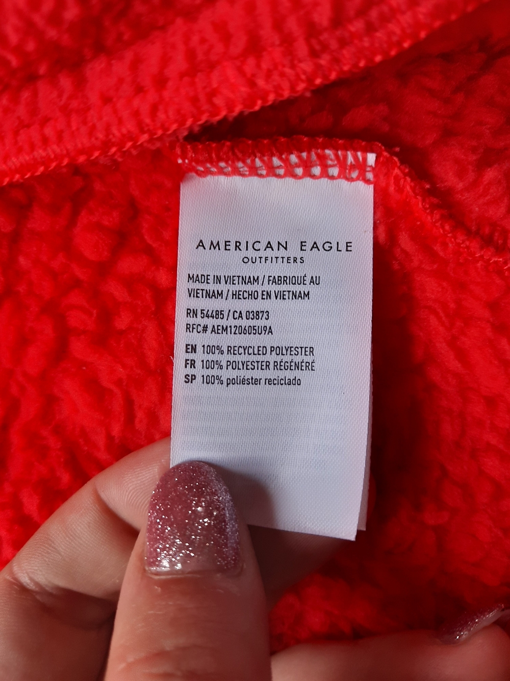 American Eagle Outfitters Red Teddy Jacket - Picture 4 of 4